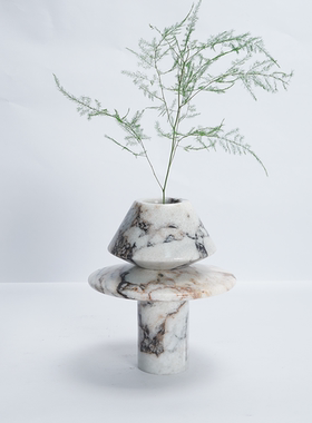 现代轻奢进口天然大理石果盘摆件