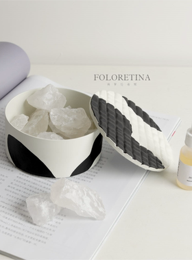 现代轻奢简约天然洞石无火精油香薰装饰品样板间床头柜扩香器摆件