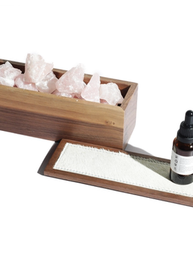 现代轻奢简约意式胡桃木天然白水晶蓝莹石黑曜石无火精油扩香器