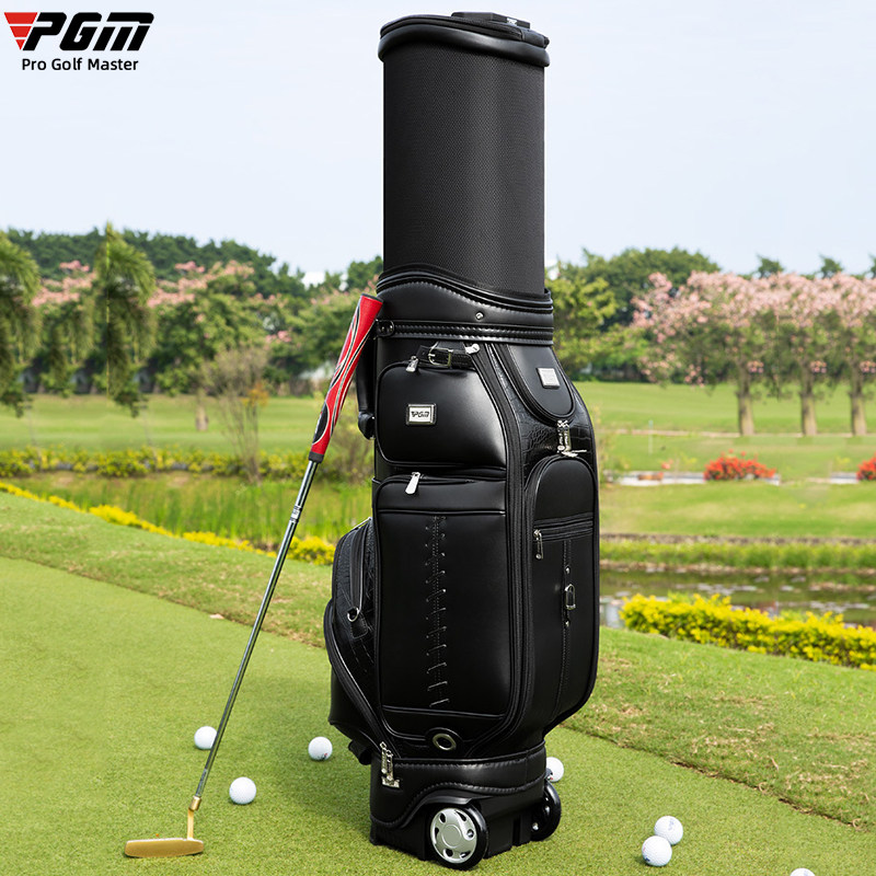 PGM高尔夫球包带滑轮男士新款超纤皮航空包多功能伸缩球杆收纳袋,运动/瑜伽/健身/球迷用品,高尔夫球包,淘宝优惠券,粉丝福利购,淘宝优惠卷