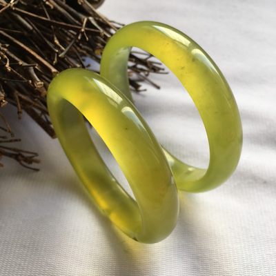 天然a货产地黄金岫玉小口径手镯