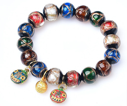 弹幕情侣款琉璃珠五彩多宝吞金兽