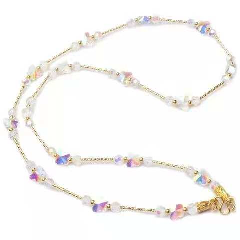 天然水晶泰国佛牌链子正品挂绳项链男女款时尚毛衣链圆珠包邮长款