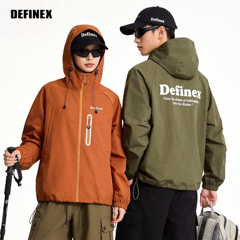 DEFINEX潮牌防水机能风夹克男女情侣款春装户外宽松冲锋外套