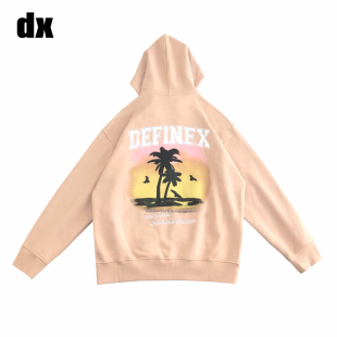 dx：DEFINEX潮牌秋冬季 新款 宽松街头风连帽卫衣男女同款 拉绒开衫