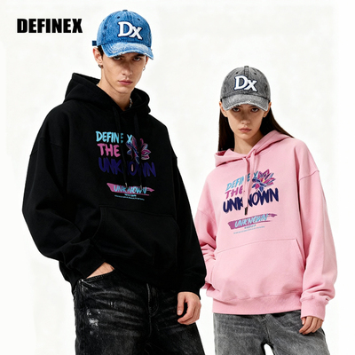 25春夏新款印花加绒连帽卫衣