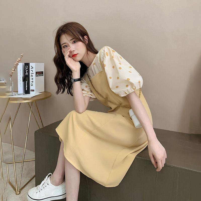时尚套装女胖妹妹2025韩版宽松显瘦波点上衣+吊带连衣裙两件套女