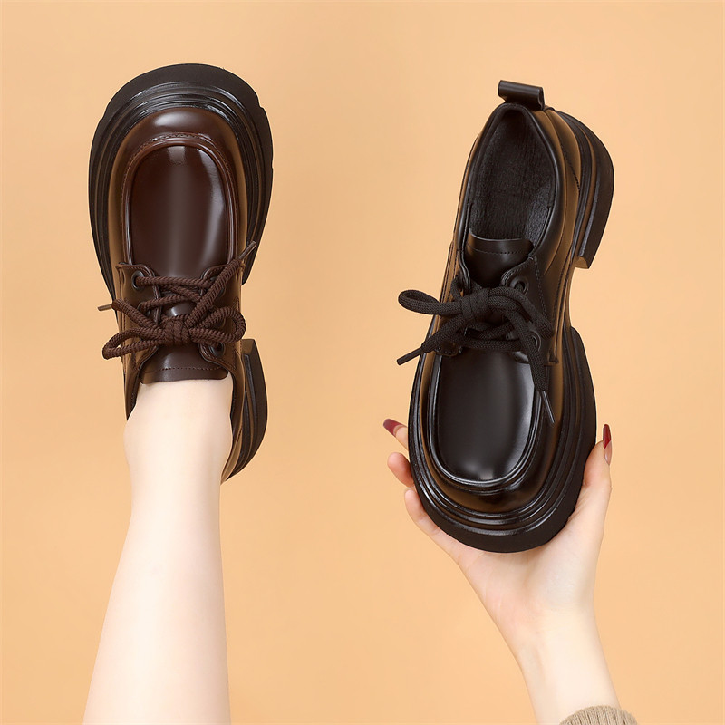 学院风厚底乐福鞋女2025新款春季英伦风百搭软底小皮鞋显脚小轻便,女鞋,乐福鞋（豆豆鞋）,淘宝优惠券,粉丝福利购,淘宝优惠卷