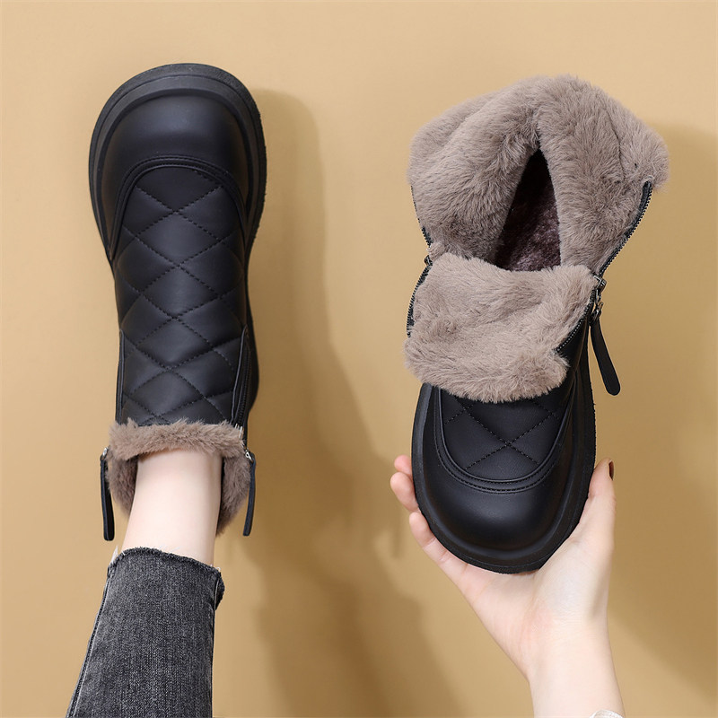 东北平底圆头雪地靴女2025新款冬季软底加绒加厚大棉鞋防水防滑,女鞋,时尚雪地靴,淘宝优惠券,粉丝福利购,淘宝优惠卷