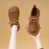 百搭轻便系带单鞋 软底乐福鞋 英伦风厚底勃肯鞋 春季 百搭 女2026新款