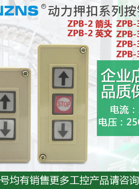 按钮开关 PB-2 3 ZPB-2 3 动力押扣开关 控制按钮盒 双位按钮 3键