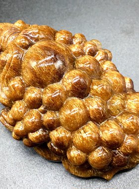 天然水晶铜顺发雕刻腰缠万贯摆件