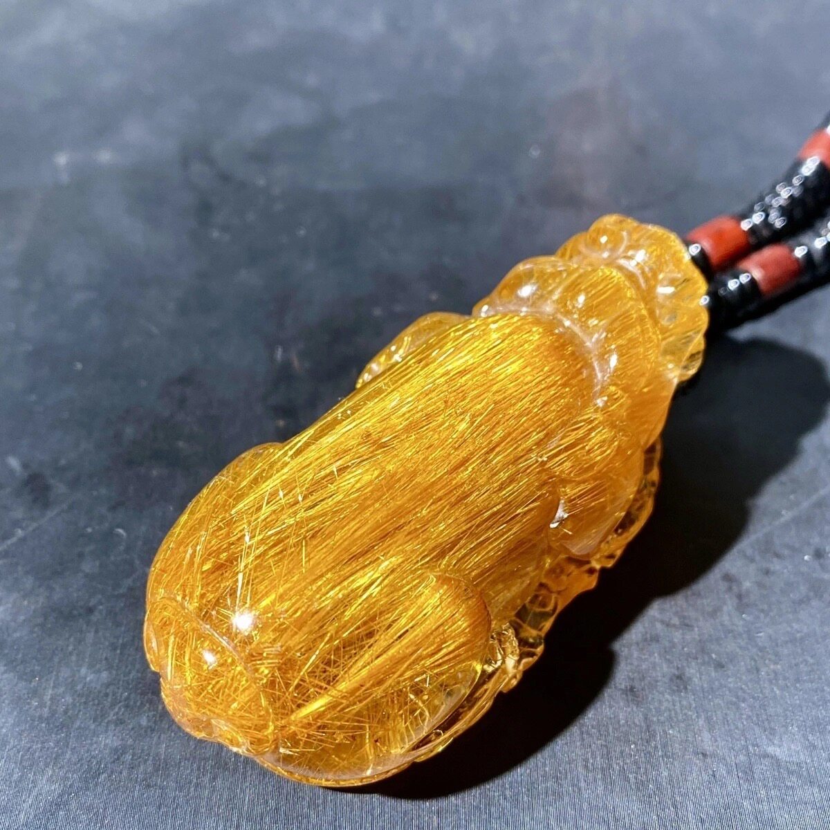 天然水晶貔貅挂坠铜发晶貔貅吊坠铜顺发晶颈饰发晶挂件貔貅吊坠