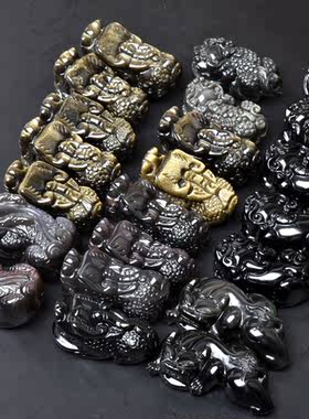 天然冰种彩虹眼黑曜石吊坠通货价