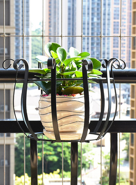 阳台挂篮铁艺栏杆花架悬挂式花篮挂式花盆挂钩花盆挂架护栏挂架子