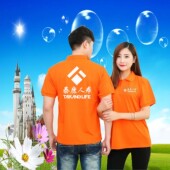 印l字LOGO 文化广告衫 定做泰康人寿保险工作服定制夏季 纯棉T恤工装