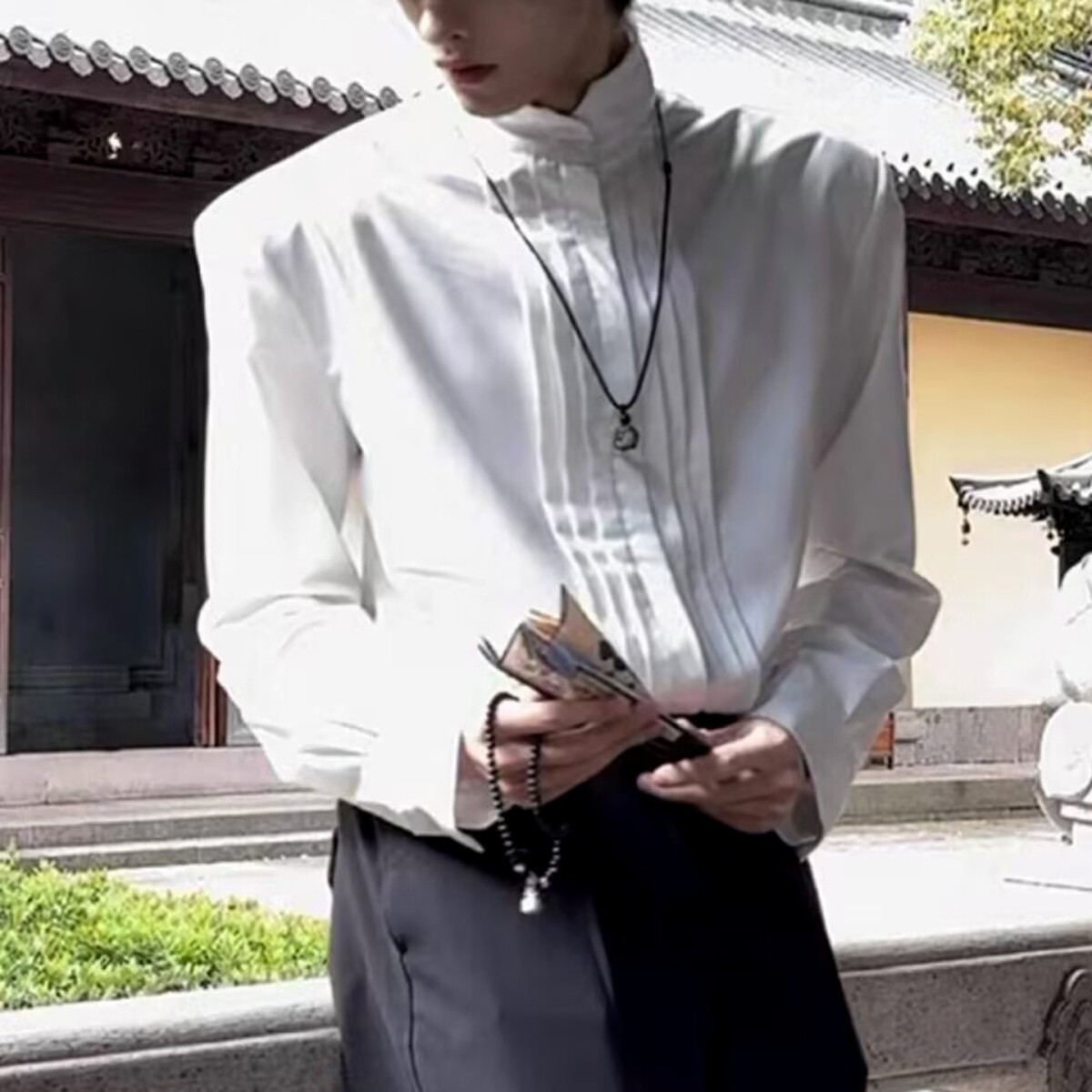 新中式白衬衫男长袖高级感上衣