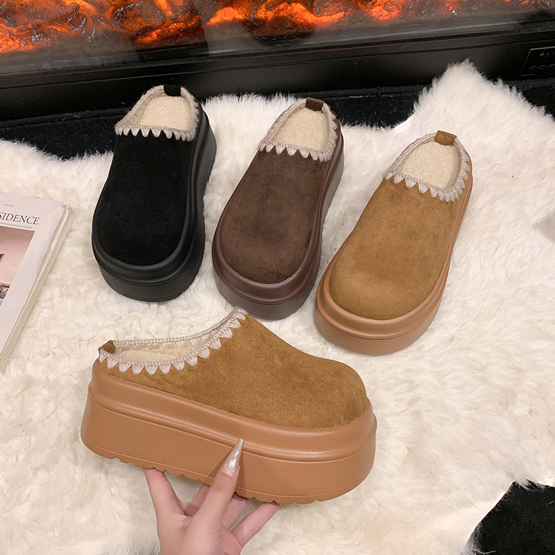 厚底增高棉拖鞋女外穿2025