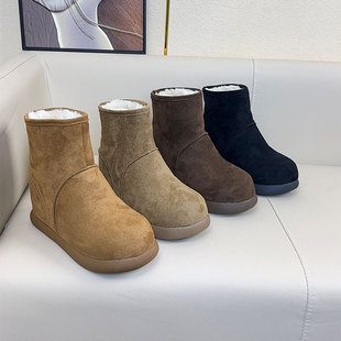 东北雪地靴女加绒加厚2025冬新款 9cm隐形内增高女靴 防水防滑棉鞋