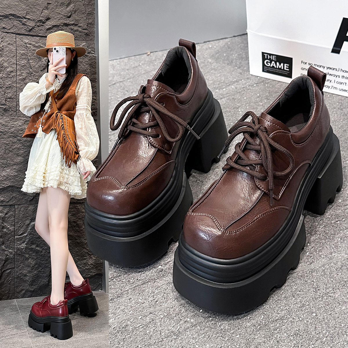 小皮鞋厚底乐福鞋女2025新款