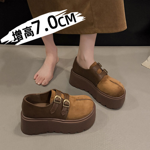 7cm厚底增高全包勃肯鞋子