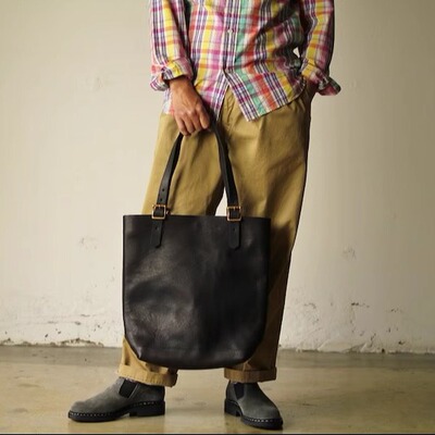 竖款复古时尚单肩托特背包