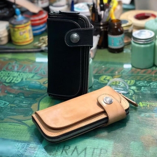 官方代理日本REDMOON红月LP2000-CWZ牛皮大容量长款拉链钱包财布