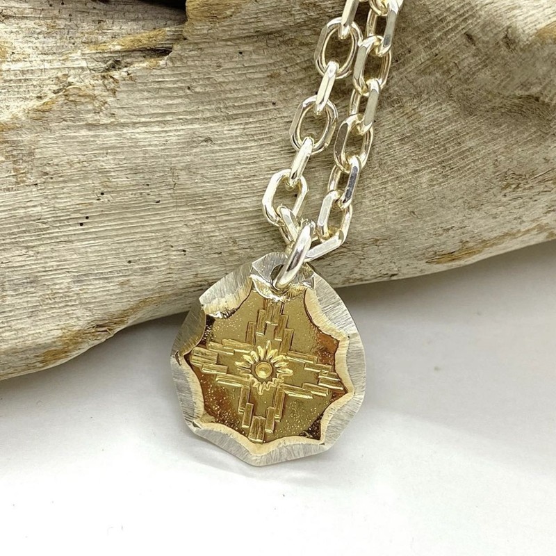 官方代理日本arizona freedom 925银饰18k金面太阳神吊坠no.63