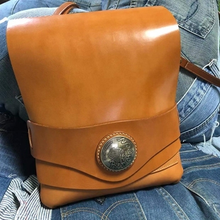 官方代理日本REDMOON红月PR-LAZYBOY-GM植鞣牛皮休闲斜挎包背包