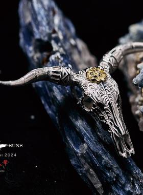 S925纯银狮头金刚戒指