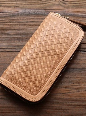 官方代理日本REDMOON红月LP2000-RMEB牛皮长款压纹大容量拉链钱包