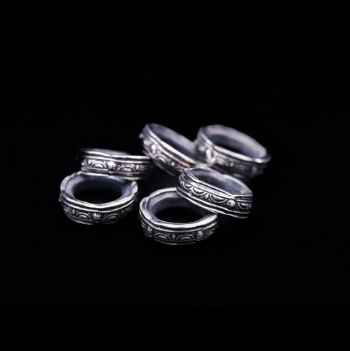 官方代理日本Horizon Blue复古银饰日出纹大孔径隔珠锁珠