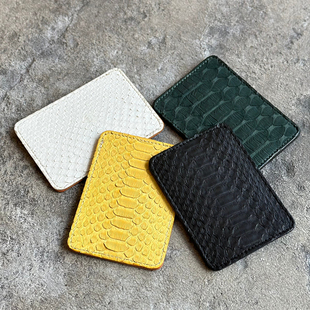 官方代理日本KC,s 蟒蛇皮配牛皮美式复古男女信用卡包车票夹