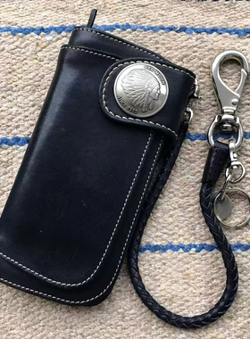 官方代理日本REDMOON红月PR-LW02-RMR真皮牛皮机车长款财布钱包