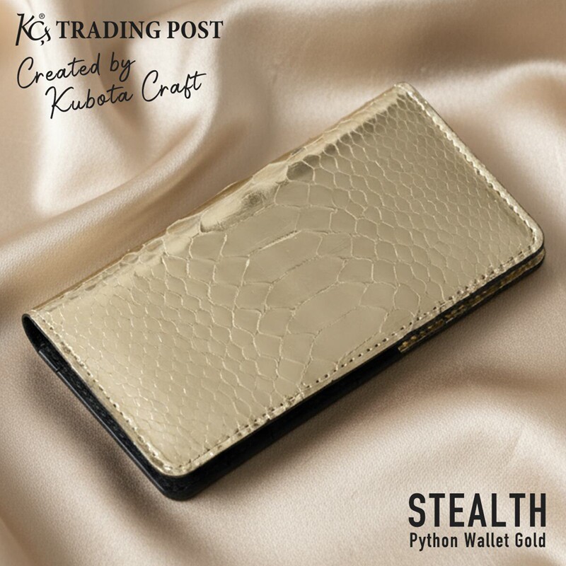 官方代理日本KC,s新款黄金蟒蛇皮配牛皮商务休闲男女长款钱包