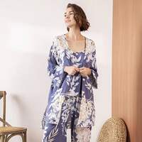 Cotton Viscose Ladies Three-piece Pajamas Set Women Spring a thumbnail 3