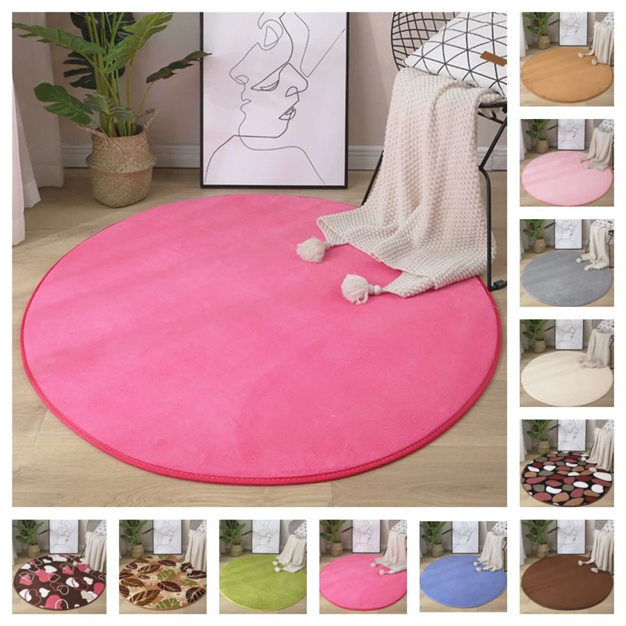 Newest Round Coral Velvet Carpet Color Water Absorption Sofa