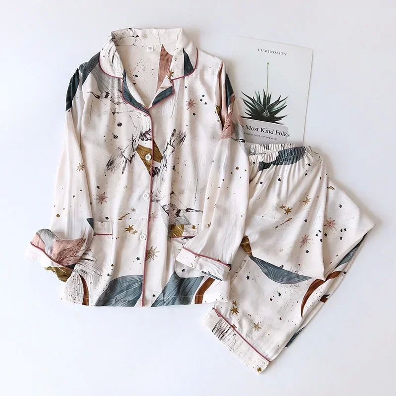 Two-piece Set Women Home Clothes for Spring and Autumn Long-