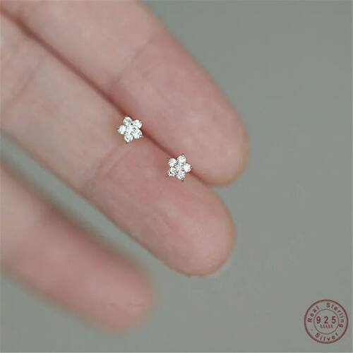 925 Sterling Silver Plated 14k Gold Pavé Crystal Five-point