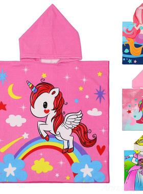 Poncho Kids Unicorn Baby Dinosaur Bathrobe Hooded Children M