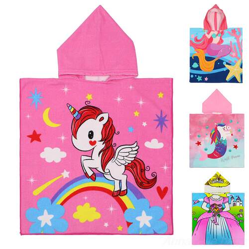 Poncho Kids Unicorn Baby Dinosaur Bathrobe Hooded Children M
