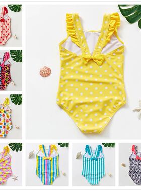 1~10Year Toddler Baby Girls Swimwear Dot print Girls Swimsui