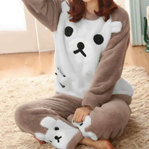 Winter Pajamas Korean Sleepwear Cute Cartoon Flannel Pajamas