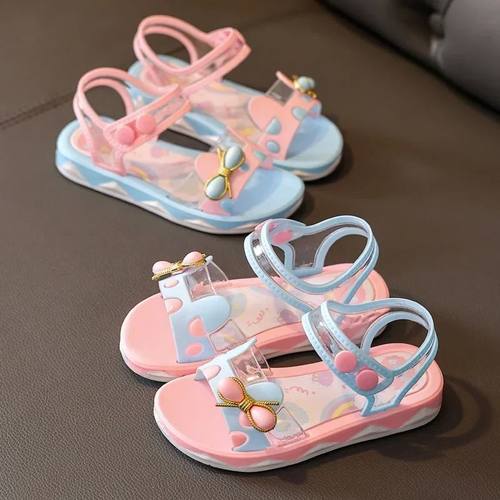 Summer Girls Sandals 2023 New Net Celebrity Princess Shoes L