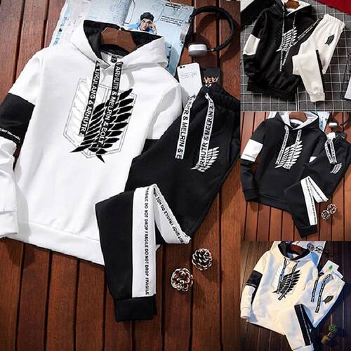 2021 Casual Men Clothes Setwear 2 Pieces Set Printed Tracksu