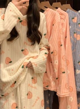 New Women Pyjamas Sets 2022 Autumn Winter Warm Flannel Thick