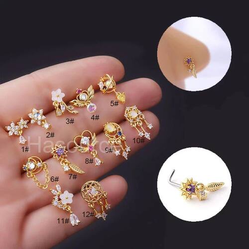 2022 New 1Pcs Fashion 316L Surgical Stainless Steel CZ Dangl