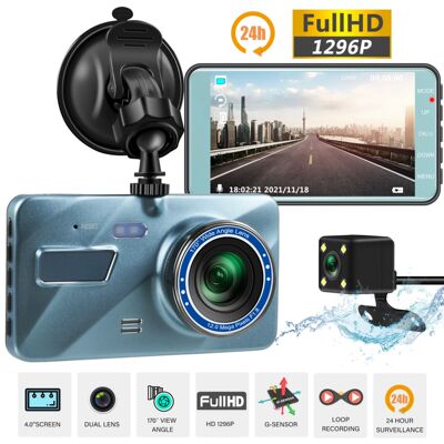 24H Dash Cam Black Box in Car DVR Camera Video Recorder Rear