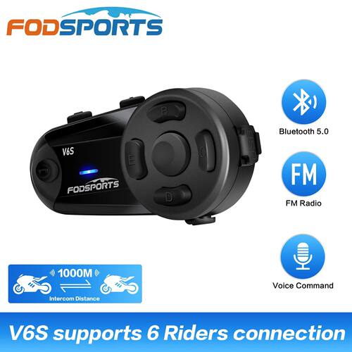 Fodsports V6S Motorcycle Helmet Intercom Helmet Bluetooth He