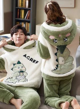 Couples Pajamas Sets Women Men Winter Thicken Pyjamas Sleepw